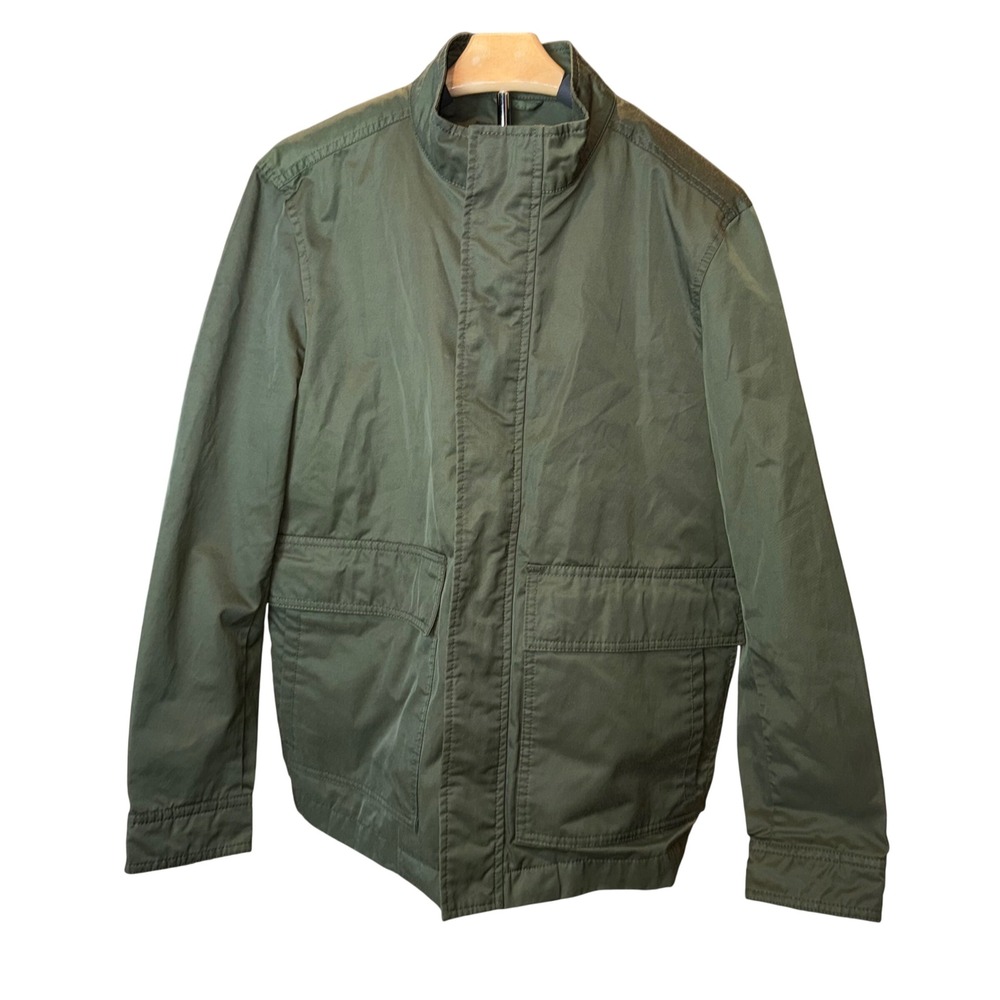 Banana Republic Mens WR Travel Jacket Peat Green Zip Removable Quilted Lining S